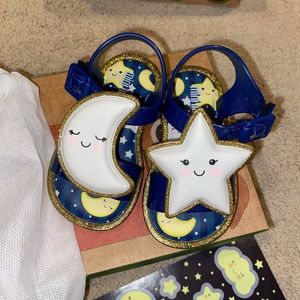 Mini Melissa Blue Sandals with Moon and Star